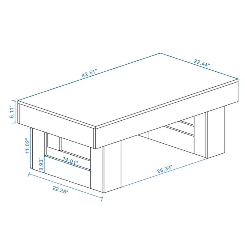 Table basse rectangulaire marron, style tréteau, pour 1 personne