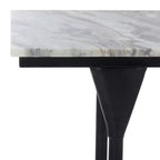 Table console en marbre gris et noir, rectangulaire, piètement en fer
