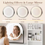 Coiffeuse LED noire/dorée avec miroir, 4 tiroirs et tabouret – 1 personne