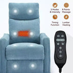 Fauteuil inclinable, pivotant et berçant en tissu avec chauffage et massage, monoplace – Beige / Bleu / Marron / Gris foncé / Vert / Kaki / Orange