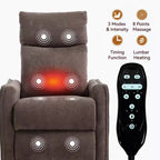 Fauteuil inclinable, pivotant et berçant en tissu avec chauffage et massage, monoplace – Beige / Bleu / Marron / Gris foncé / Vert / Kaki / Orange