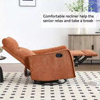 Fauteuil inclinable, pivotant et berçant en tissu avec chauffage et massage, monoplace – Beige / Bleu / Marron / Gris foncé / Vert / Kaki / Orange