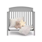 Mini-lit de bébé convertible 4-en-1 Blush / Bois flotté / Gris galet / Blanc avec matelas, pour 1 personne