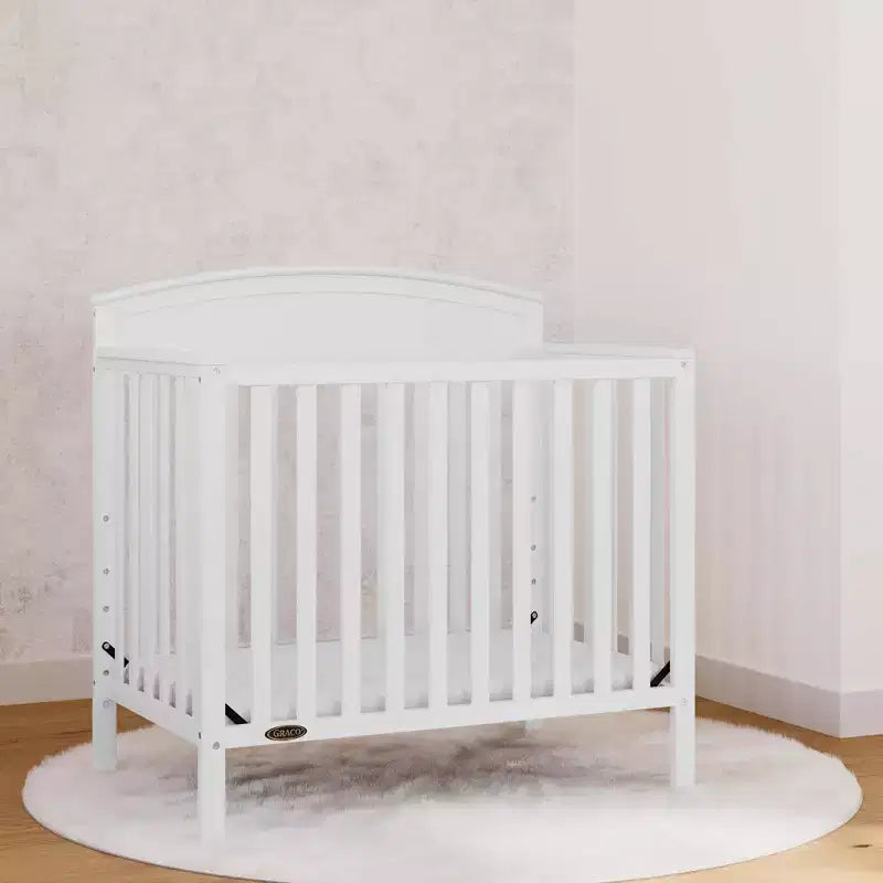 Mini-lit de bébé convertible 4-en-1 Blush / Bois flotté / Gris galet / Blanc avec matelas, pour 1 personne