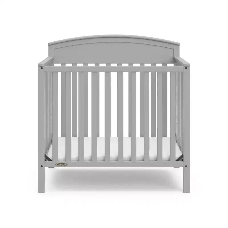 Mini-lit de bébé convertible 4-en-1 Blush / Bois flotté / Gris galet / Blanc avec matelas, pour 1 personne
