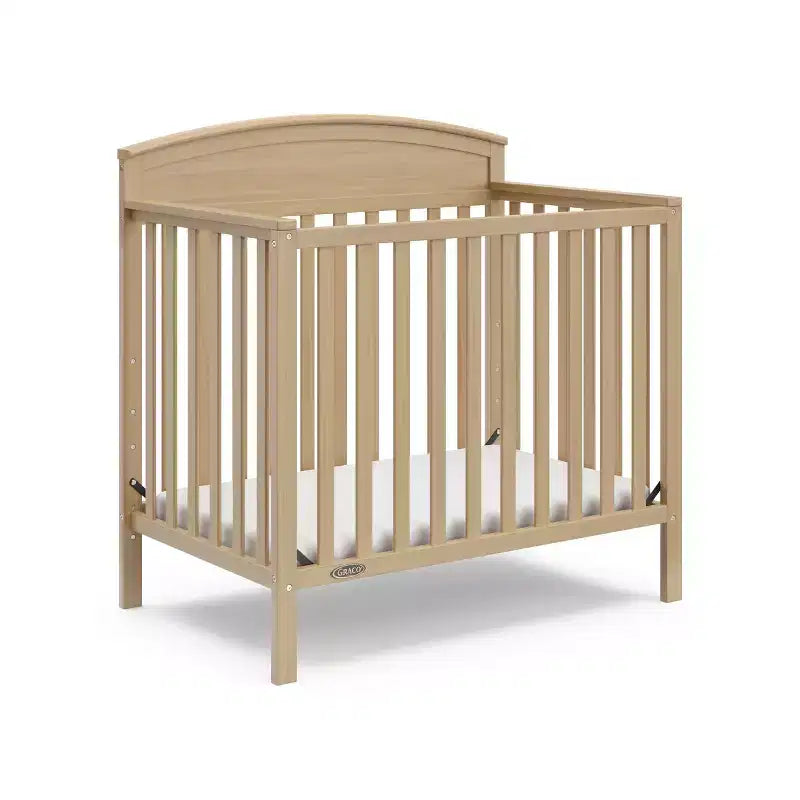 Mini-lit de bébé convertible 4-en-1 Blush / Bois flotté / Gris galet / Blanc avec matelas, pour 1 personne