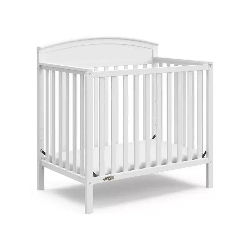 Mini-lit de bébé convertible 4-en-1 Blush / Bois flotté / Gris galet / Blanc avec matelas, pour 1 personne