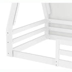 Tente cabane lit au sol pour enfants vert/rose avec bande lumineuse et barrières de sécurité – Simple/Double