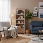 GDFStudio Renwood 72H Wood Bookcase with File Drawer and Adjustable Shelf