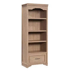 Bibliothèque en bois marron de 183 cm de hauteur, 1 personne, avec tiroir de classement et étagères réglables