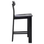Tabouret de comptoir en bois – Noir / Blond clair / Noyer, Sans accoudoirs, Dossier mi-hauteur, 1 place