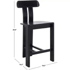 Tabouret de comptoir en bois – Noir / Blond clair / Noyer, Sans accoudoirs, Dossier mi-hauteur, 1 place