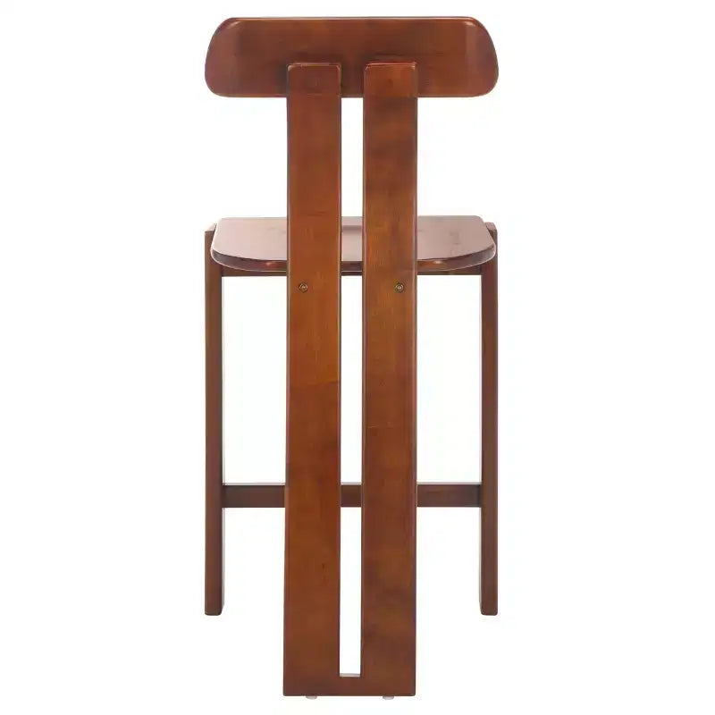 Tabouret de comptoir en bois – Noir / Blond clair / Noyer, Sans accoudoirs, Dossier mi-hauteur, 1 place