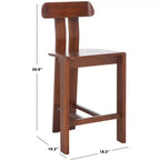 Tabouret de comptoir en bois – Noir / Blond clair / Noyer, Sans accoudoirs, Dossier mi-hauteur, 1 place