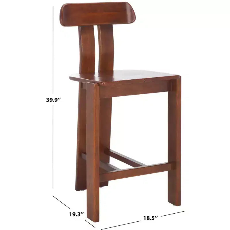 Tabouret de comptoir en bois – Noir / Blond clair / Noyer, Sans accoudoirs, Dossier mi-hauteur, 1 place