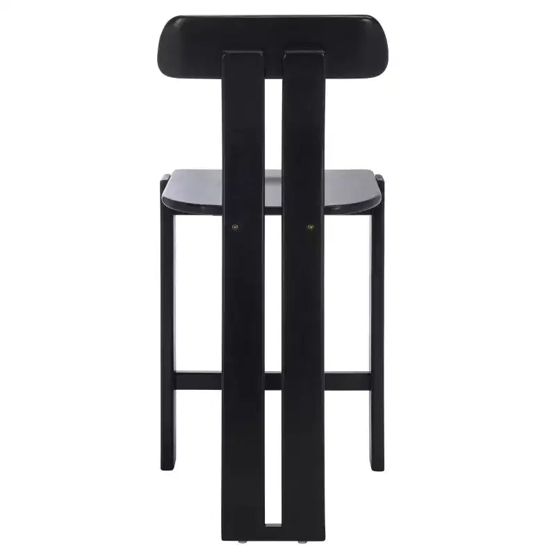 Tabouret de comptoir en bois – Noir / Blond clair / Noyer, Sans accoudoirs, Dossier mi-hauteur, 1 place