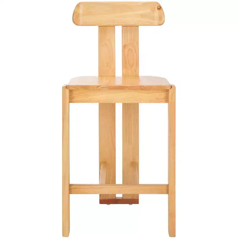 Tabouret de comptoir en bois – Noir / Blond clair / Noyer, Sans accoudoirs, Dossier mi-hauteur, 1 place