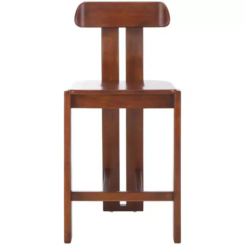 Tabouret de comptoir en bois – Noir / Blond clair / Noyer, Sans accoudoirs, Dossier mi-hauteur, 1 place