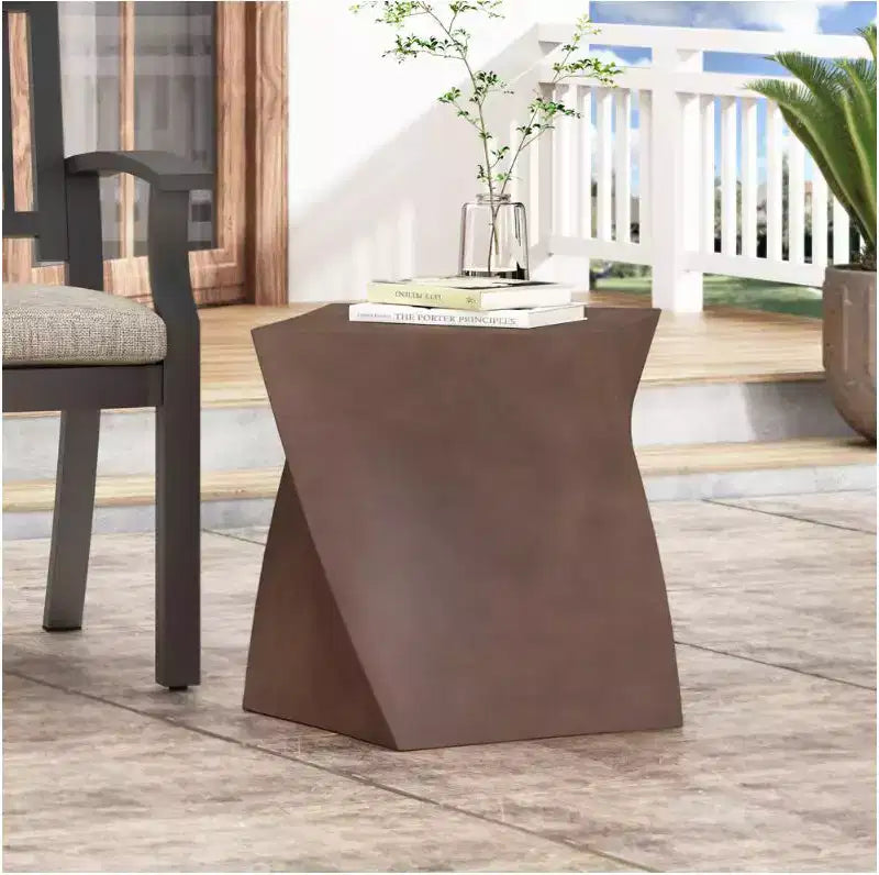 Table basse en oxyde de magnésium marron irrégulier