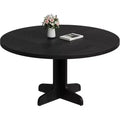 47.2 Inch Round Dining Table with Arched Legs, Wooden Kitchen Table
